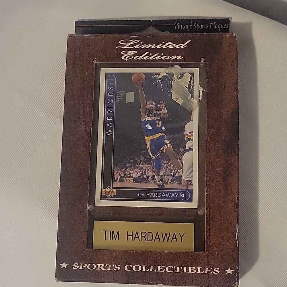 Vintage Warriors Tim Hardaway Basketball Sports Plaques Collectible, NWT